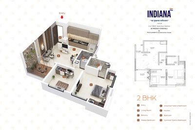 2 BHK Cut Section