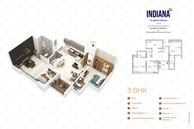 3 BHK Cut Section